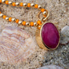 MACKENZIE ROSE PINK STONE  NECKLACE