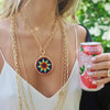 ALEXX BEADED ROSETTE NECKLACES