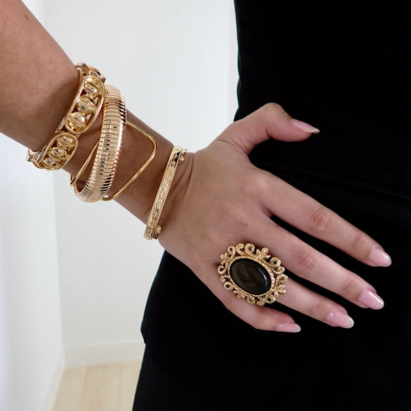 ESTELLA ONYX SWIRL SETTING STATEMENT  RING