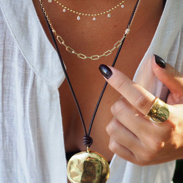 EZ GOLD  + DIAMOND CHAIN LINK NECKLACE