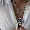 NAKITA  FILAGREE ENAMEL STATEMENT DISC NECKLACE