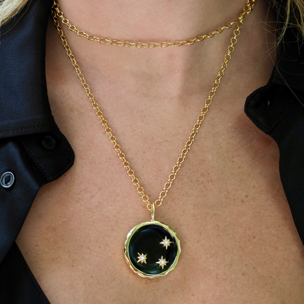 HARPER JADE ENAMEL 3 BURST DISC NECKLACE