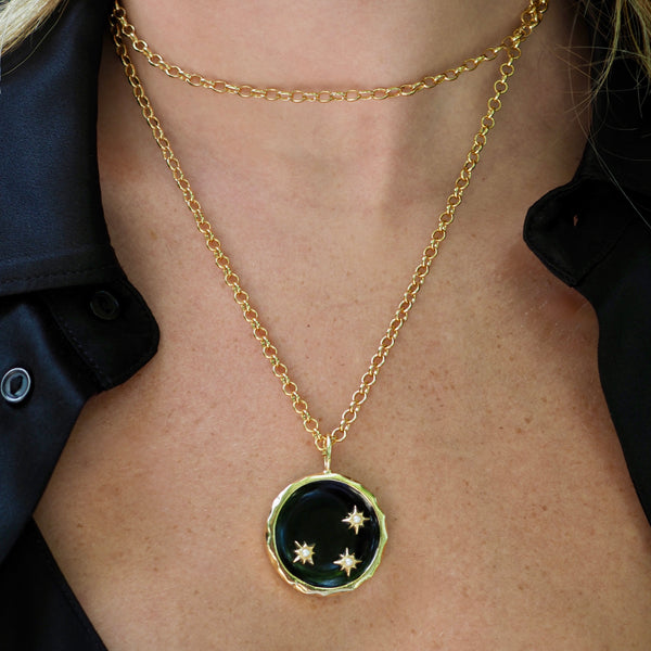 HARPER JADE ENAMEL 3 BURST DISC NECKLACE