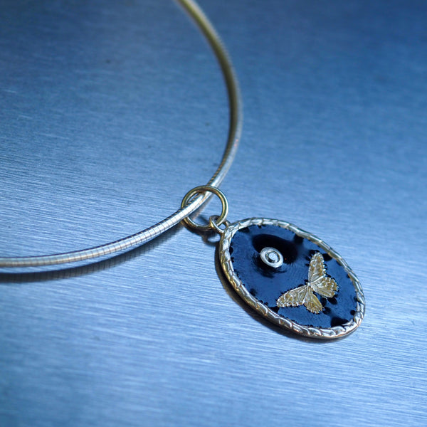 NATE ENAMEL OVAL BUTTERFLY