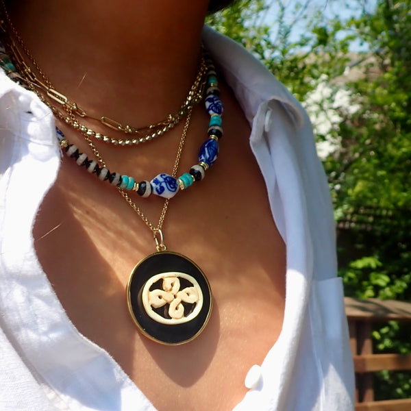 MASEE ENAMEL STATEMENT NECKLACE