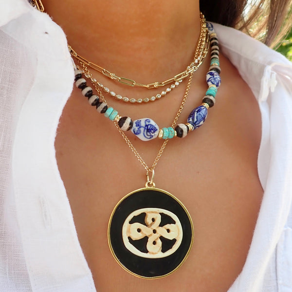 MASEE ENAMEL STATEMENT NECKLACE