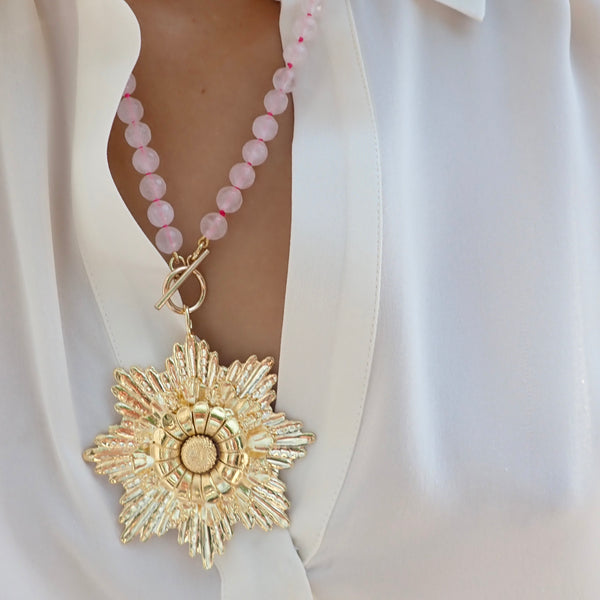 ERIN FLORAL BURST BEADED STATEMENT NECKLACE