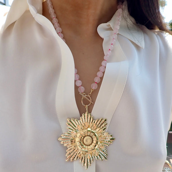 ERIN FLORAL BURST BEADED STATEMENT NECKLACE