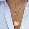 COIN TOGGLE DROP ON  ELONGATED OVAL ROUND CHAIN