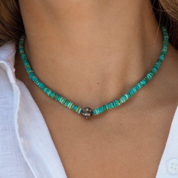 LARSON TURQUOISE BEADED NECKLACE
