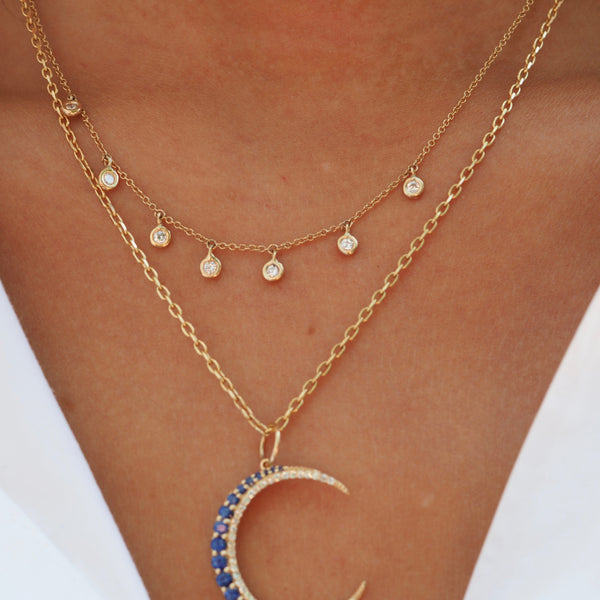 MARLEY  DIAMOND BEZEL DROP NECKLACE
