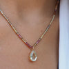 ETTA BEADED TOURMALINE DROP  NECKLACE