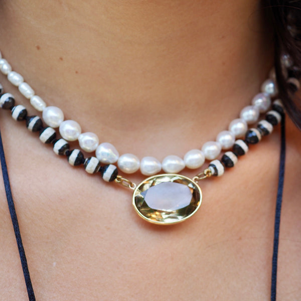 DILLON SMOKY TOPAZ BEADED NECKLACES