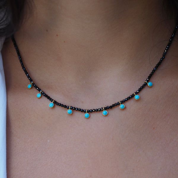 HENDRIX TURQUOISE DROP BEADED NECKLACE
