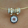 SAREE WHITE  TOPAZ ROUND CHARM ONLY