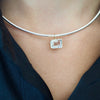 BROOKLYN NATURAL TOURMALINE EMERALD CUT PENDANT