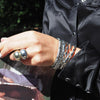 BILLY WIDE DOMED GOLD BAND RING