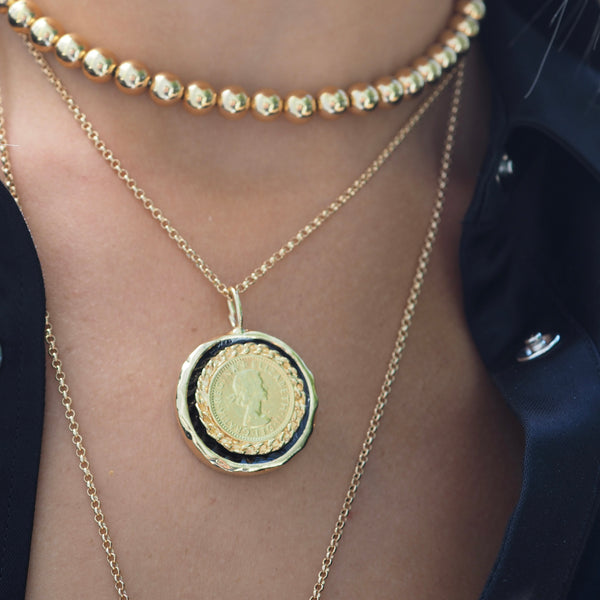 KAMI COIN ENAMEL DISC NECKLACE