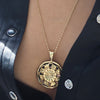 DALIA FILAGREE ENAMEL CIRCLE DISC NECKLACE