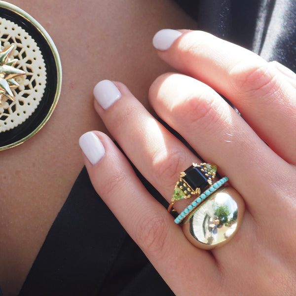 GEMMA GREEN WITH ENVY TOPAZ AND PERIDOT REGAL RING