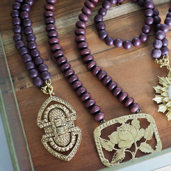 JESSIE DOUBLE DECO BEADED NECKLACE