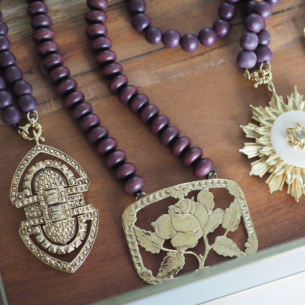 LAYLA ROSE PLATE BEADED STATEMENT NECKLACE