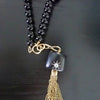ALEXANDRA HAND ENGRAVED BURST TASSEL DROP NECKLACE