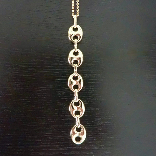 HAYLEY PUFF  MARINER LINK DROP NECKLACE
