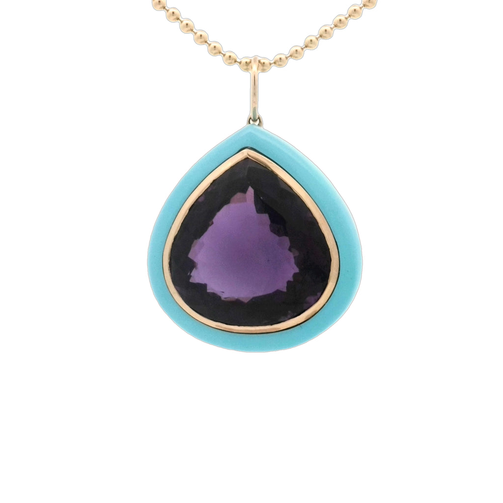 OLIVIA RAY TURQUOISE + AMETHYST PENDANT ONLY