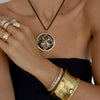 NAKITA FILAGREE ENAMEL STATEMENT DISC NECKLACE