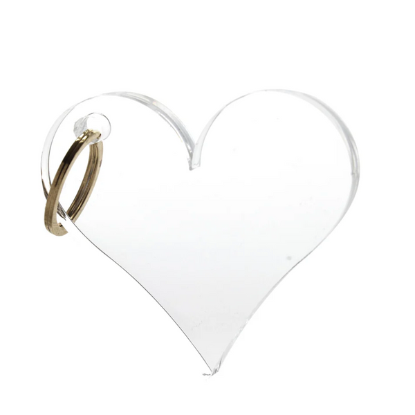JANE LUCITE HEART KEY CHAIN