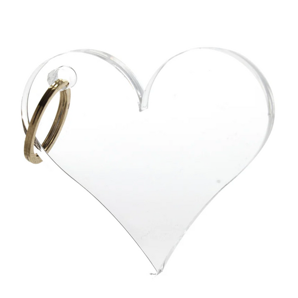 JANE LUCITE HEART KEY CHAIN