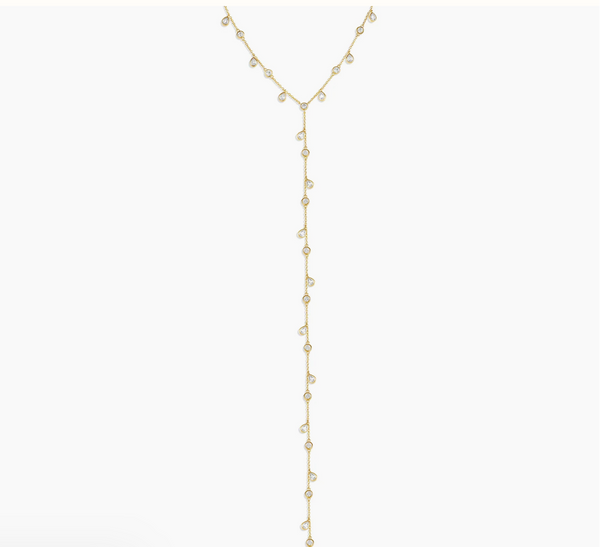 SASHA DRIPPING DIAMOND LARIAT NECKLACE