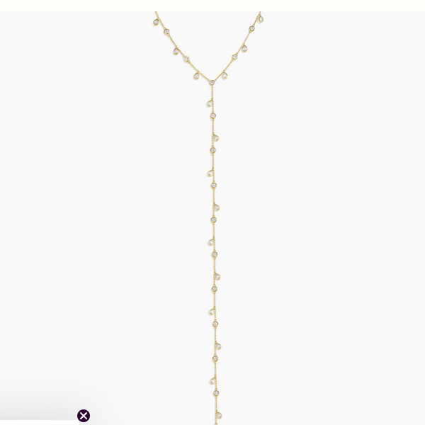 SASHA DRIPPING DIAMOND LARIAT NECKLACE