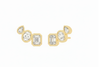 LARSON MINI TRI STONE BEZEL  STUD EARRINGS