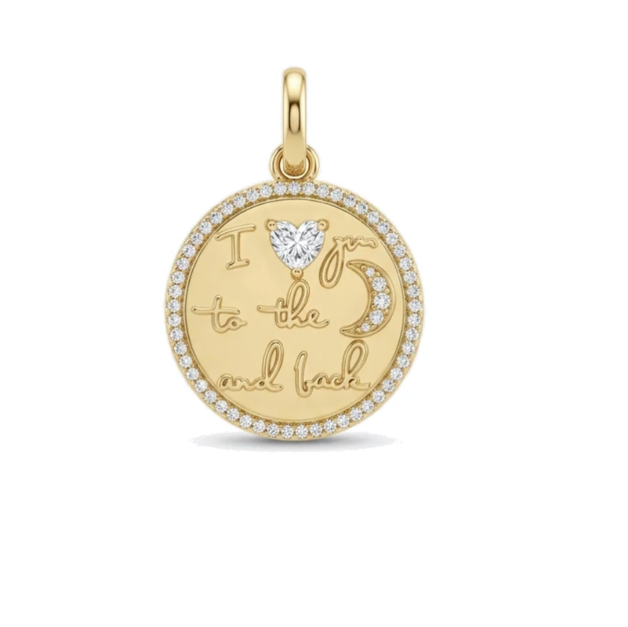 I LOVE TO THE MOON & BACK CHARM