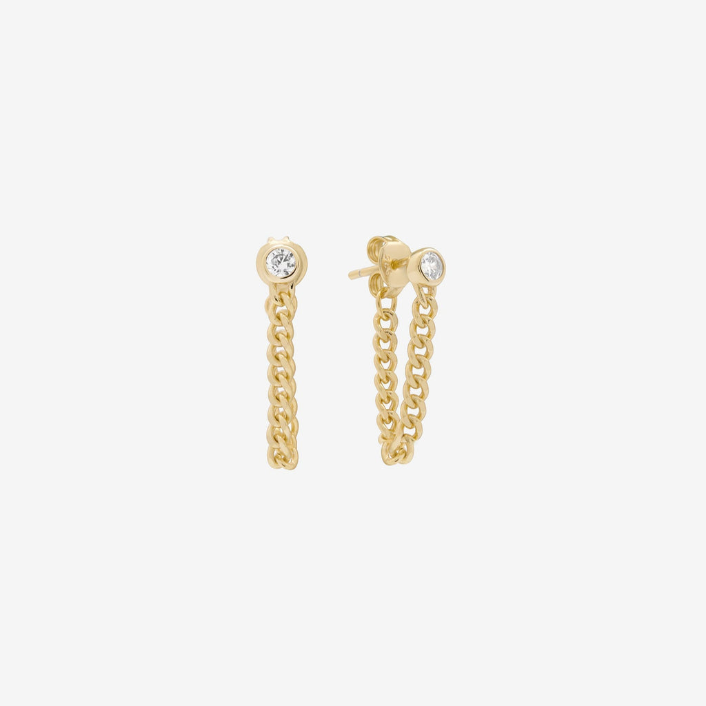 PETITE SOLITAIRE BEZEL CHAIN DROP