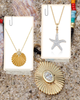 BIANCA OVAL FLUTED DISC PENDANT NECKLACE
