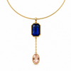 MARLIE DOUBLE STONE CHAIN DROP  NECKLACE