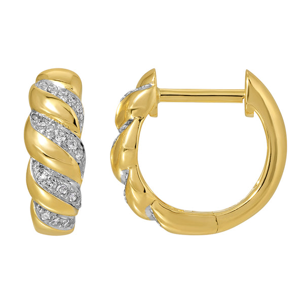 NIVA CROISSANT + DIAMOND  HUGGIE EARRRINGS
