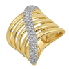 CELIA  GOLD + DIAMOND CROSSOVER  RING