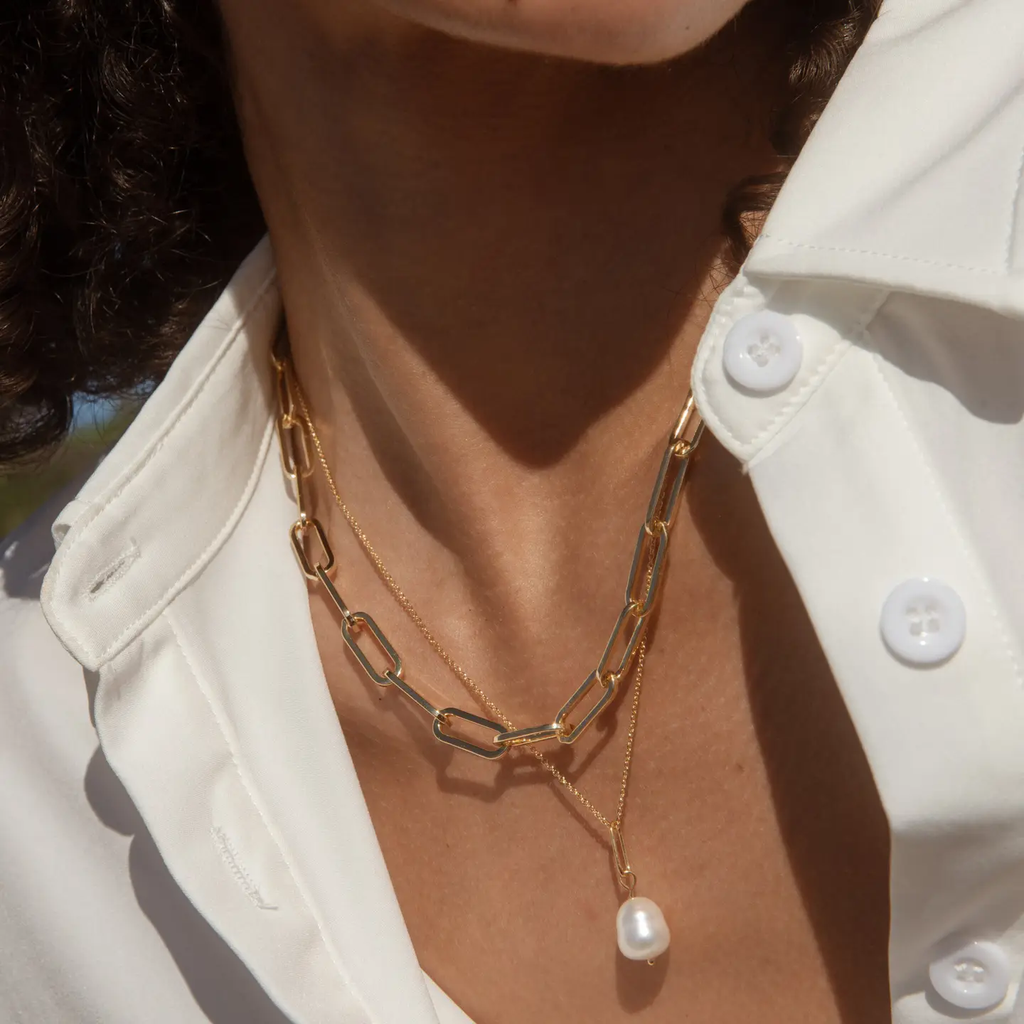 ALLEGRA CHUNKY PAPERCLIP CHAIN  NECKLACE