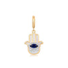 CHAR SAPPHIRE MOTHER OF PEARL HAMSA PENDANT NECKLACE