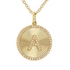 FLUTED  INITIAL DISC NECKLACES