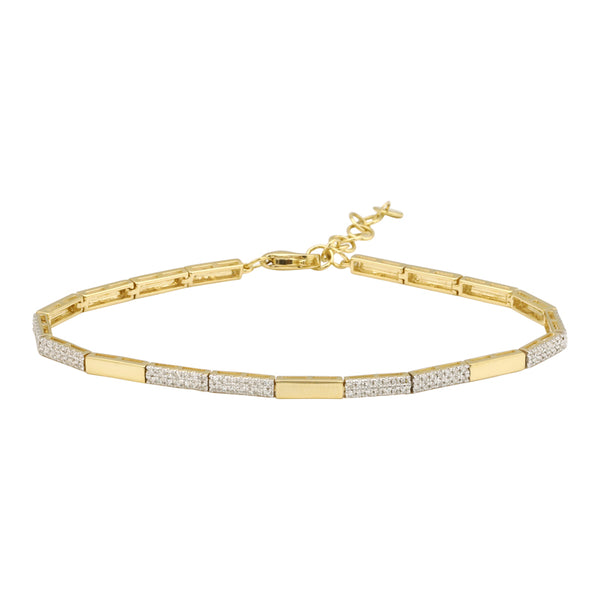 JOSIE  DIAMOND BAR LINK PATTERN BRACELET