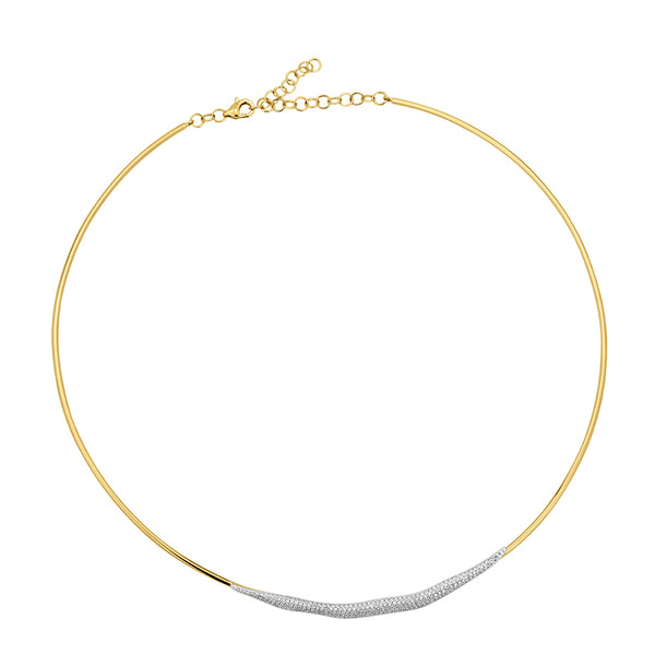 JOLIE  STATIONED DIAMOND OMEGA CHAIN  NECKLACE