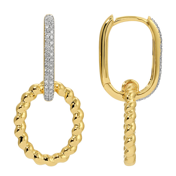 ZOEY DIAMOND - OVAL TWIST  DROP EARRINGS