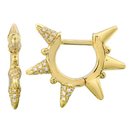 CASEY SPIKED EDGE DIAMOND HUGGIE EARRINGS