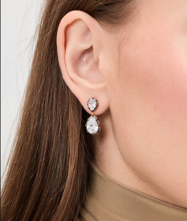 PEAR GEORGIAN CUT EARRINGS