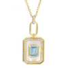 TREY BLUE TOPAZ + MOTHER OF PEARL RECTANGLE NECKLACE